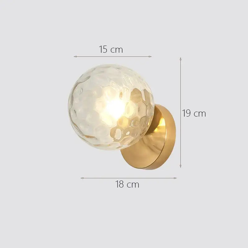 Modern gold decorbites glass ball wall lamp bedroom sconce