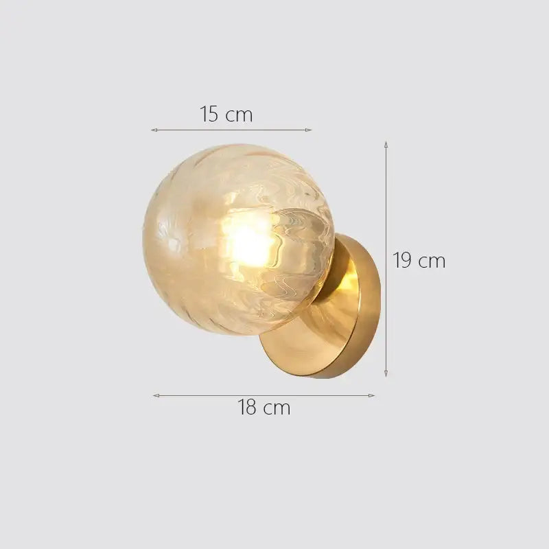 Modern gold decorbites glass ball wall lamp bedroom sconce