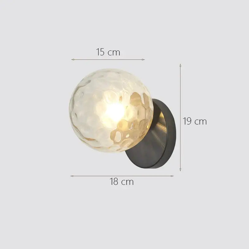 Modern gold decorbites glass ball wall lamp bedroom sconce