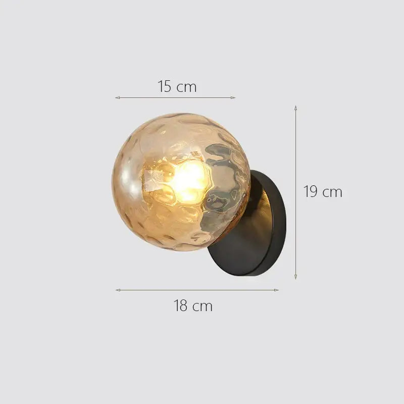Modern gold decorbites glass ball wall lamp bedroom sconce