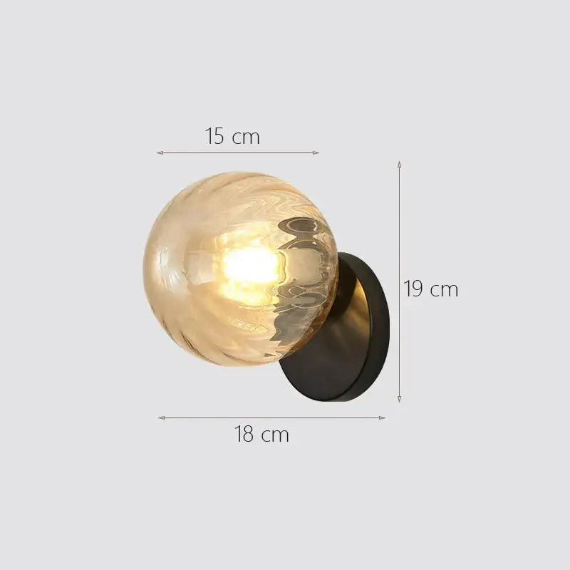 Modern gold decorbites glass ball wall lamp bedroom sconce
