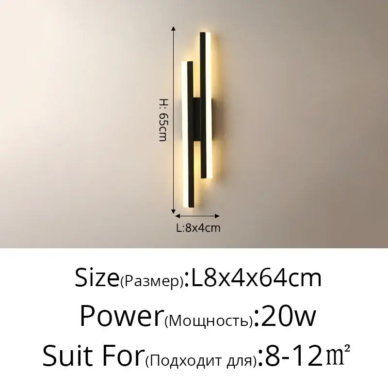 Modern gold decorbites led strip wall lamp bedroom sconce light