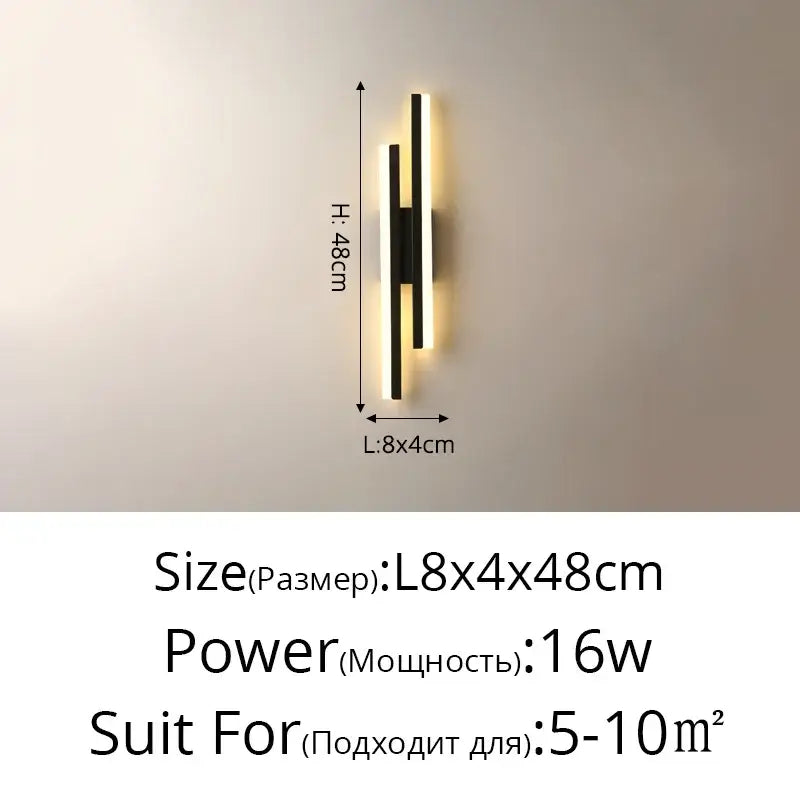 Modern gold decorbites led strip wall lamp bedroom sconce light