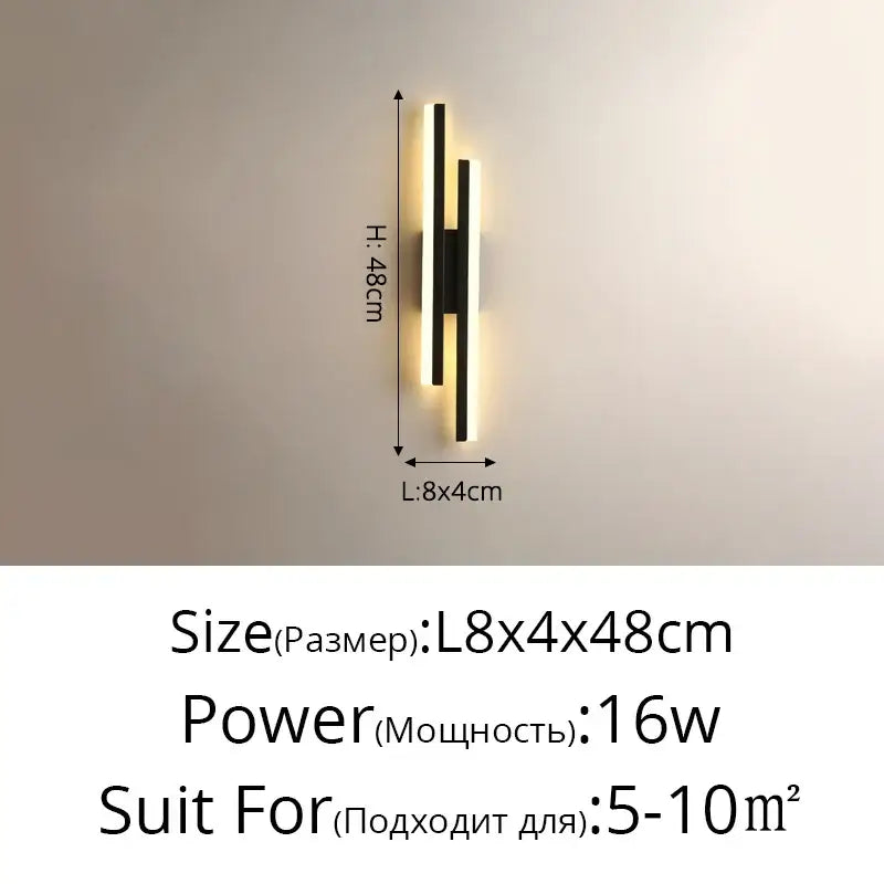 Modern gold decorbites led strip wall lamp bedroom sconce light
