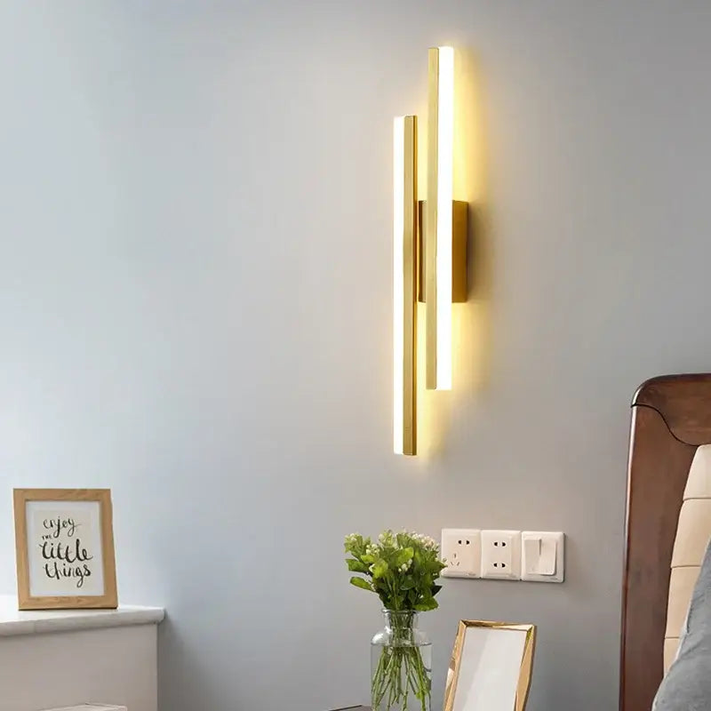 Modern gold decorbites led strip wall lamp bedroom sconce light