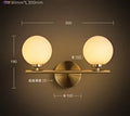 Modern gold dual glass ball led wall lights for bedroom