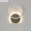 Modern gold dual ring led wall sconce bedroom light