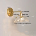 Modern gold faceted clear glass wall lamp bedroom sconce