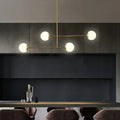 Modern gold finish opal glass pendant light – kitchen island lamp