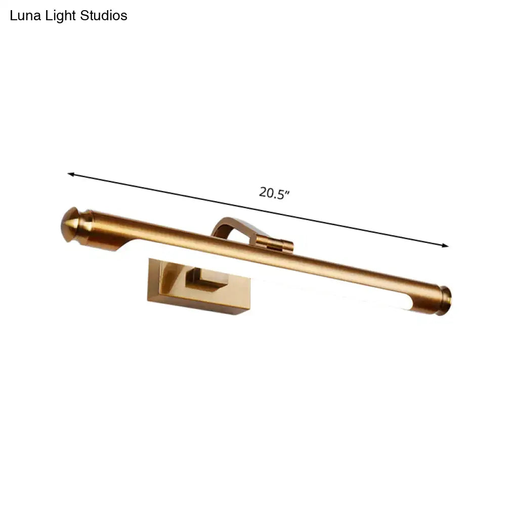 Modern gold finish tubed led vanity light kitchen wall sconce