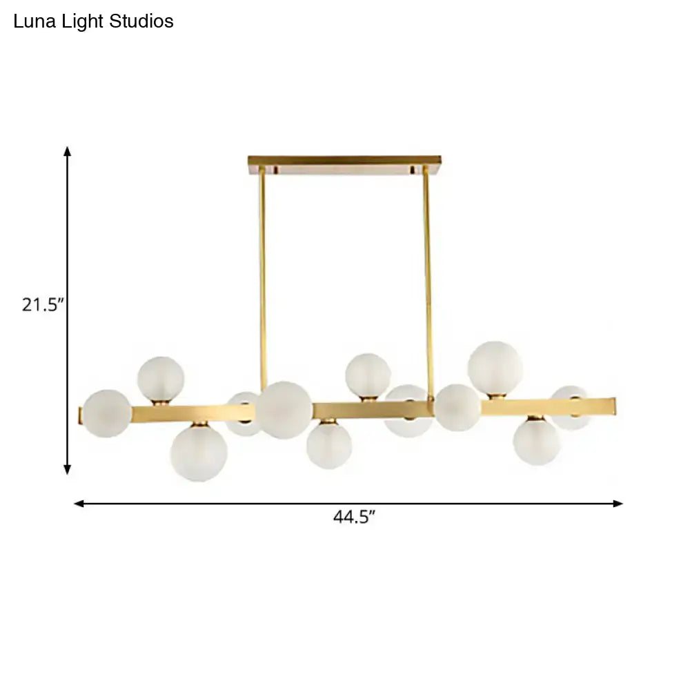 Modern gold frosted glass globe pendant light dining room island