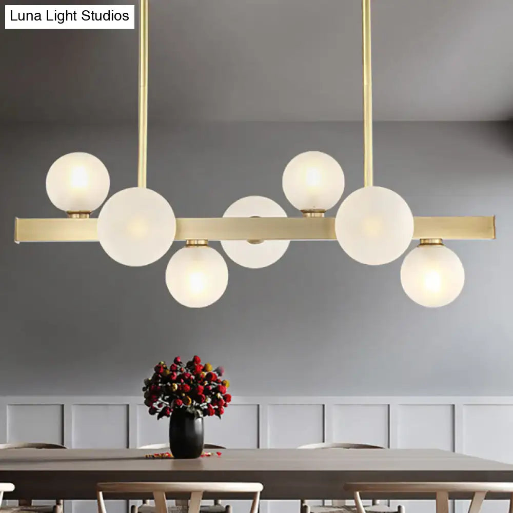 Modern gold frosted glass globe pendant light dining room island