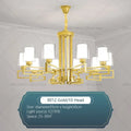 Modern gold geometric chandelier luxury living room glass light