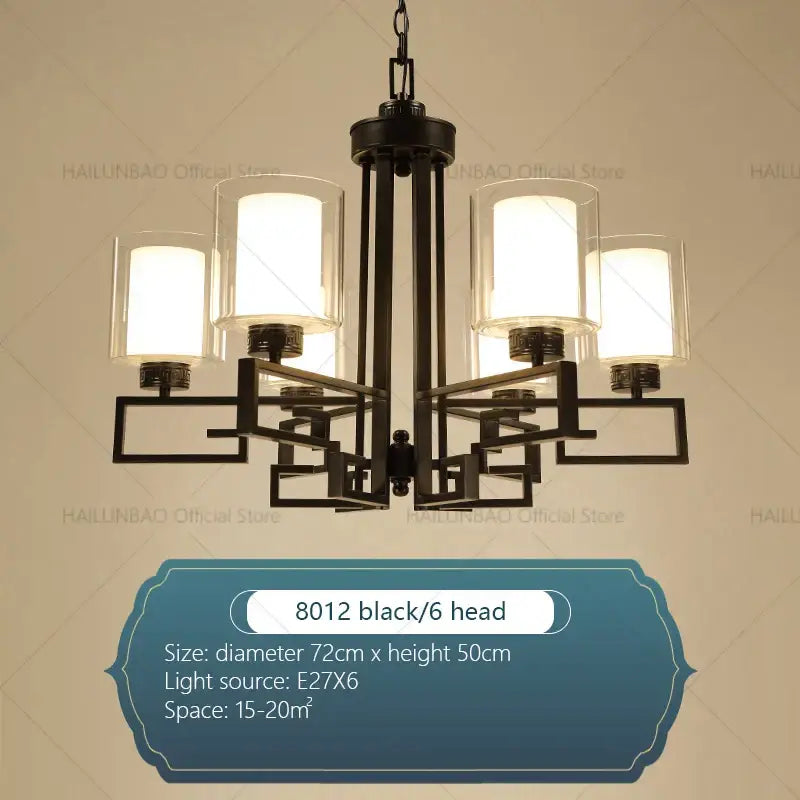 Modern gold geometric chandelier luxury living room glass light