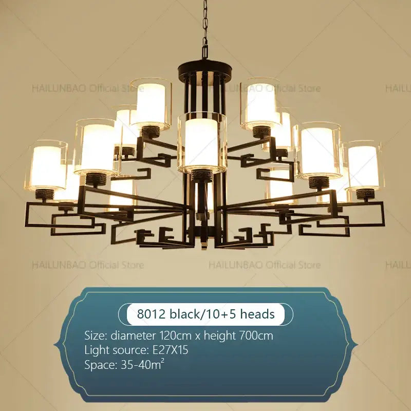 Modern gold geometric chandelier luxury living room glass light