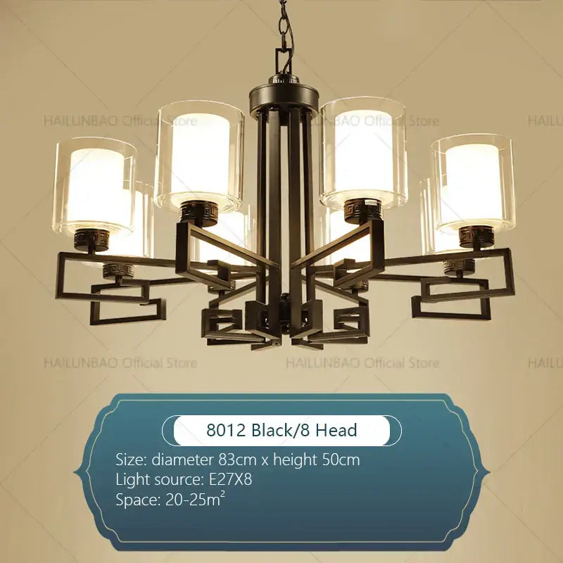 Modern gold geometric chandelier luxury living room glass light