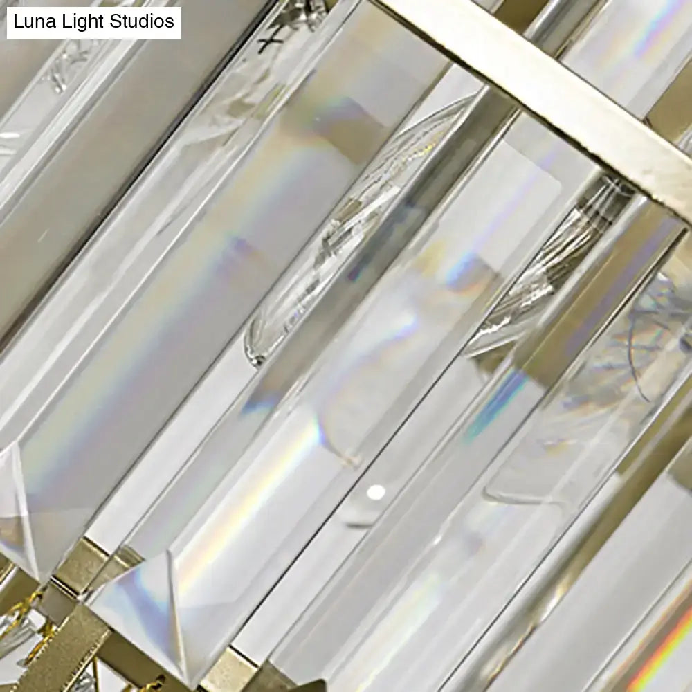Modern gold geometric clear crystal wall lamp bedroom sconce fixture