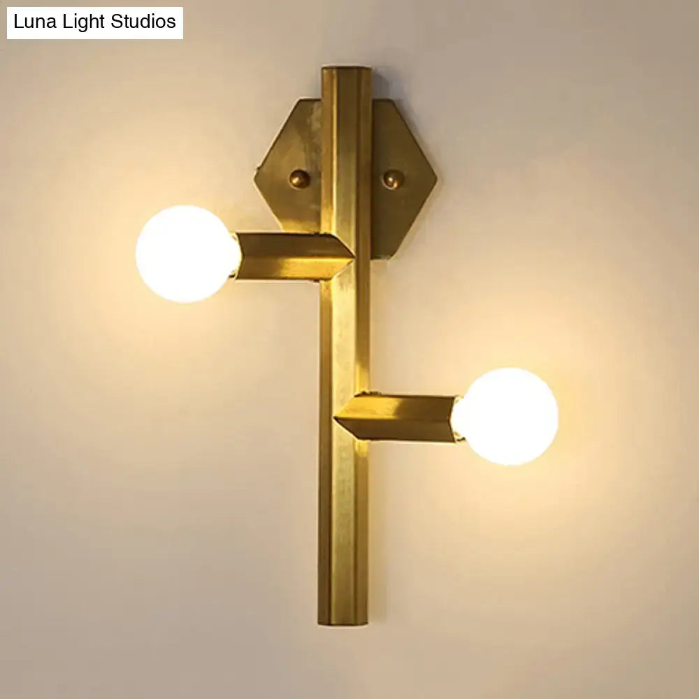 Modern gold geometric wall light bedroom vertical tube corner lamp