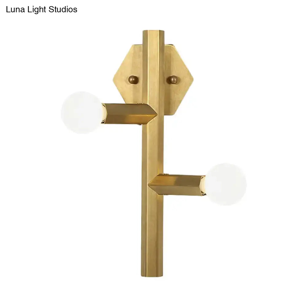 Modern gold geometric wall light bedroom vertical tube corner lamp