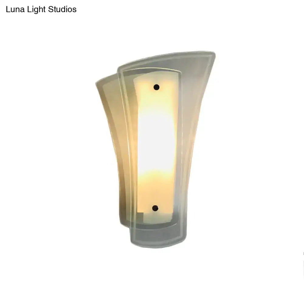 Modern gold geometric wall sconce clear glass living room lamp