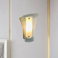 Modern gold geometric wall sconce clear glass living room lamp