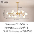Modern gold glass ball modern branch chandelier living room light