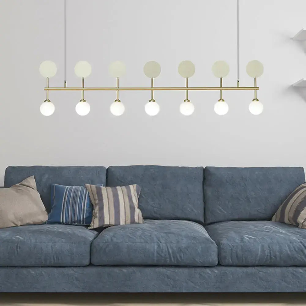 Modern gold glass ball island light – dining room pendant