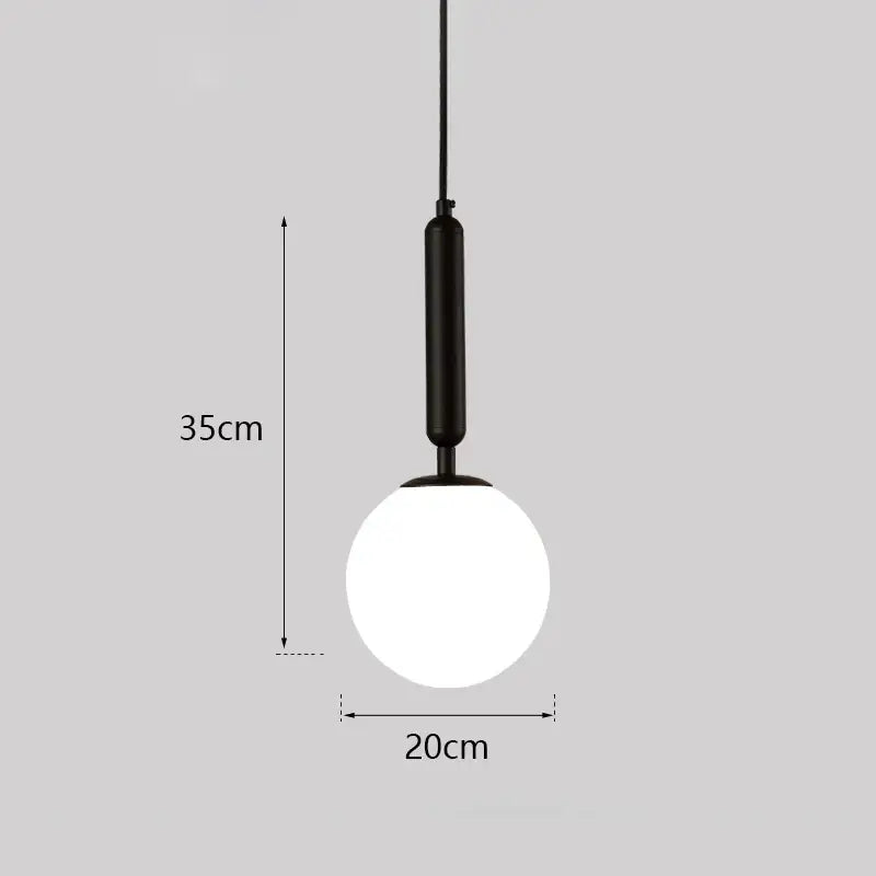 Modern gold glass ball led pendant light bedroom globe lamp