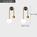 Modern gold glass ball led wall lamp for bedroom and study