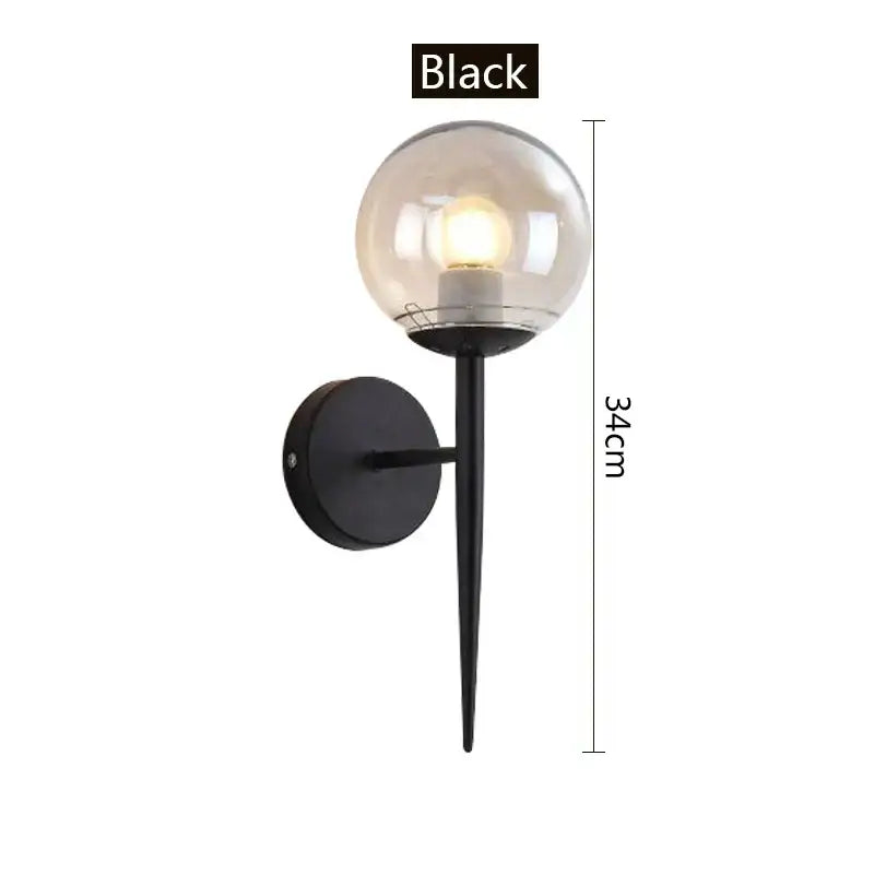 Modern gold glass ball led wall lights for bedroom passage