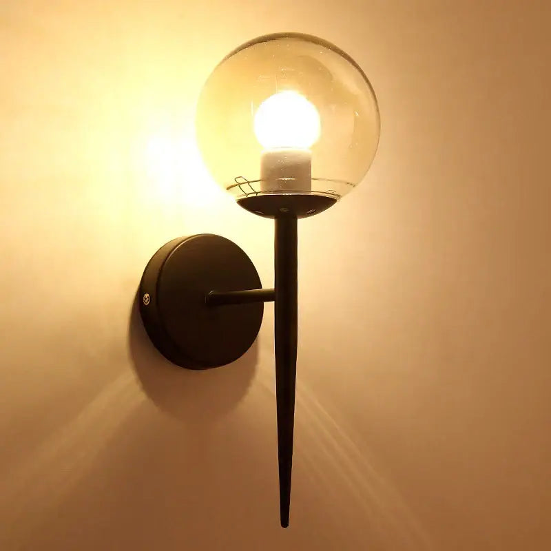 Modern gold glass ball led wall lights for bedroom passage