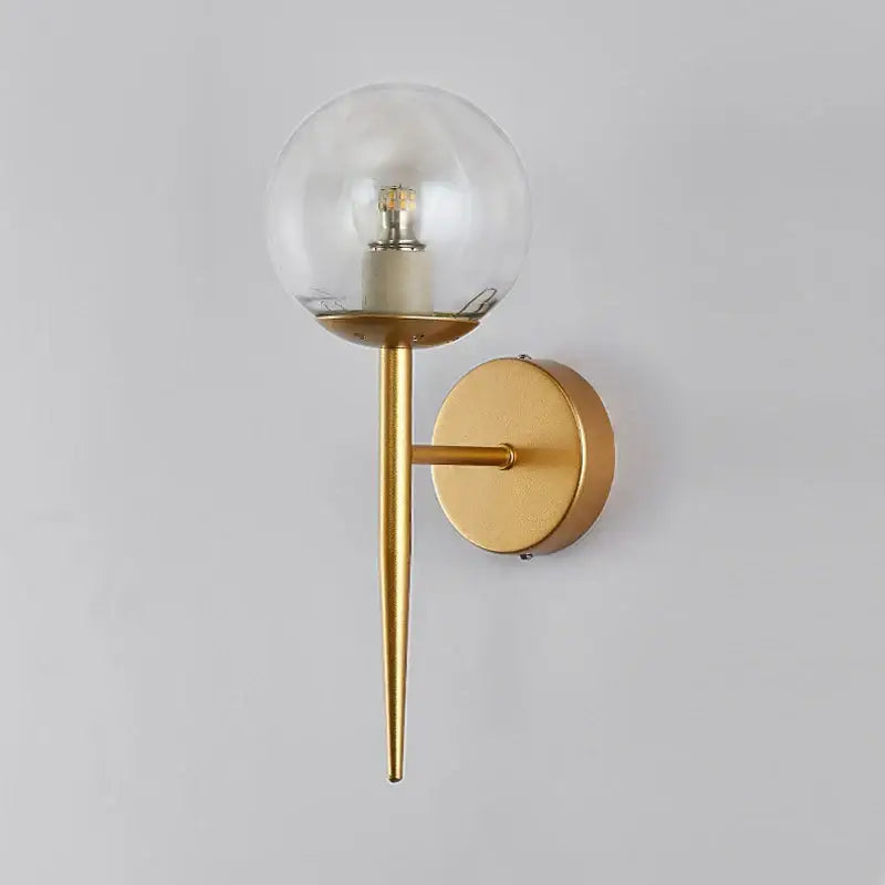 Modern gold glass ball led wall lights for bedroom passage