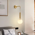 Modern gold glass ball led wall sconce for bedroom decor