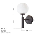 Modern gold glass ball mirror wall lights bedroom sconce
