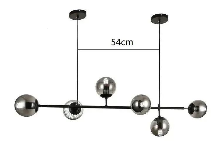 Modern gold glass ball pendant chandelier dining room art lighting