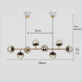 Modern gold glass ball pendant chandelier dining room art lighting