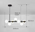 Modern gold glass ball pendant chandelier dining room light