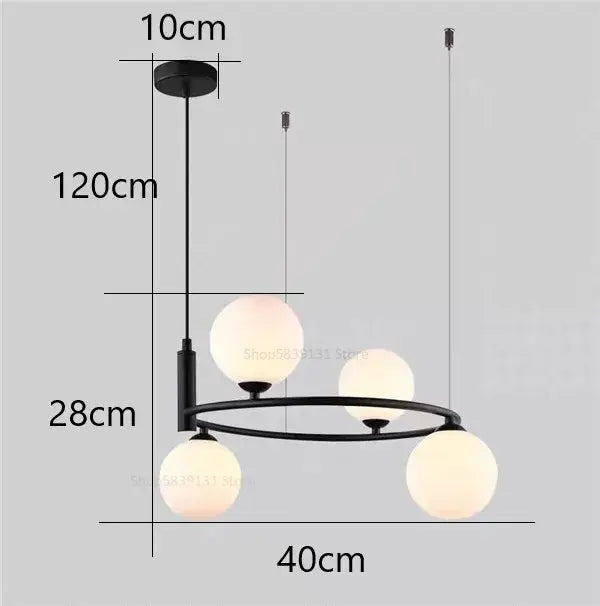 Modern gold glass ball pendant chandelier dining room light