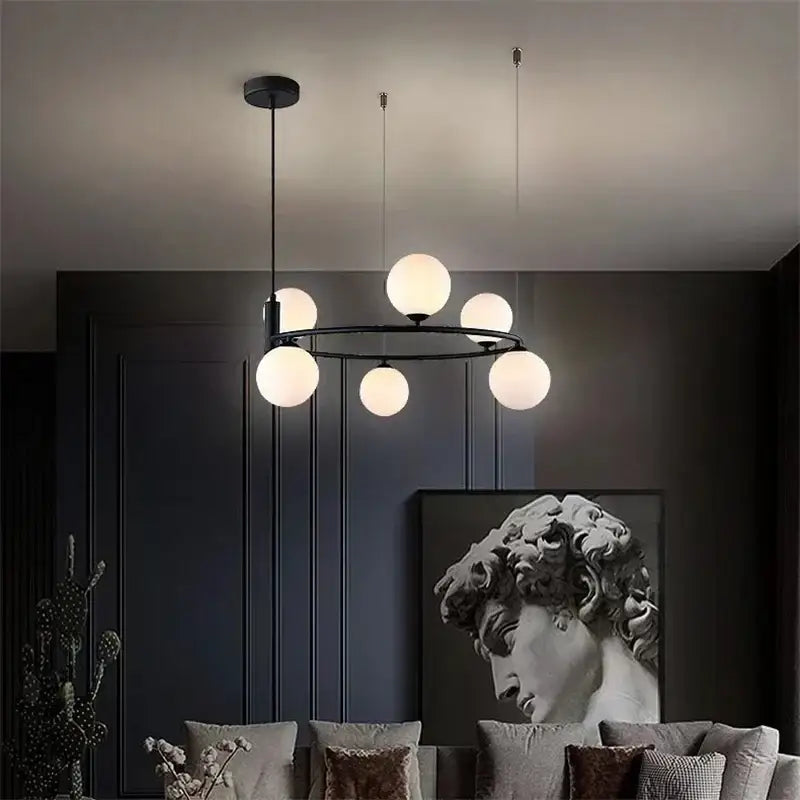 Modern gold glass ball pendant chandelier dining room light