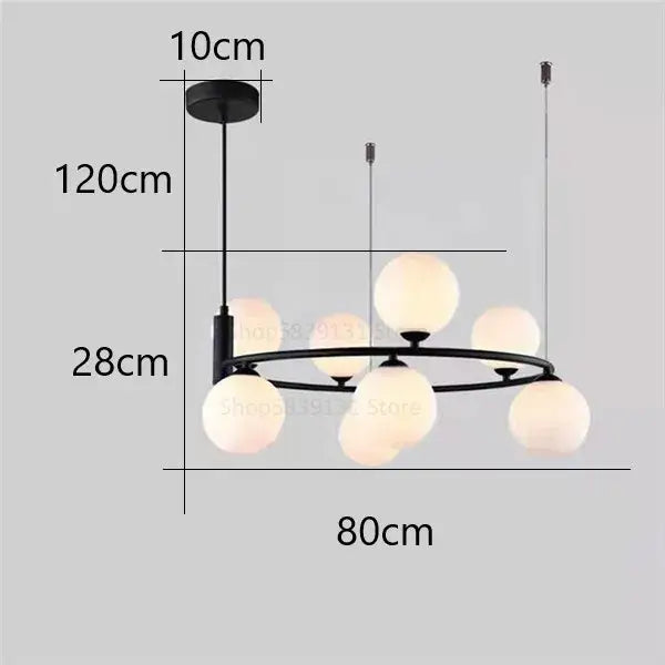 Modern gold glass ball pendant chandelier dining room light