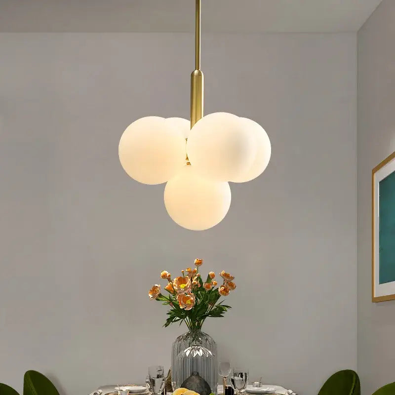Modern gold glass ball pendant chandelier dining room light