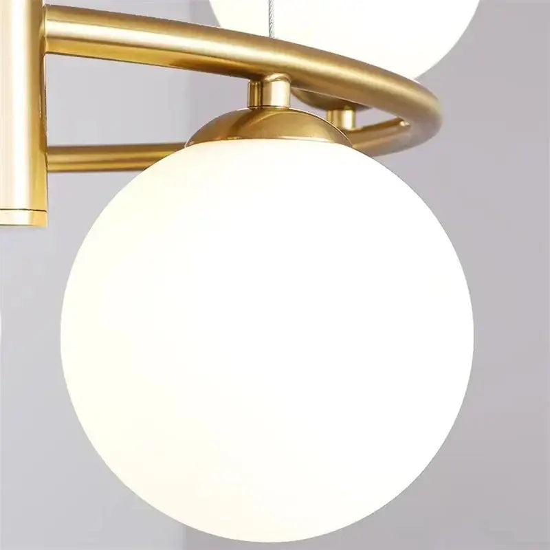 Modern gold glass ball pendant chandelier dining room light