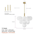 Modern gold glass ball pendant chandelier dining room light