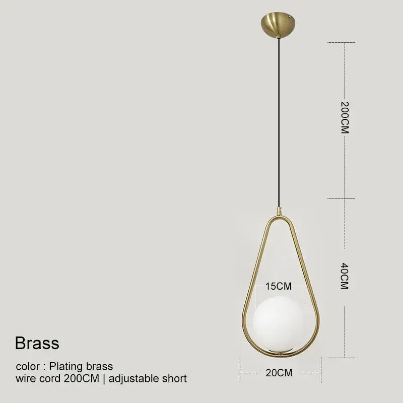 Modern gold glass ball pendant light dining room 3 light fixture