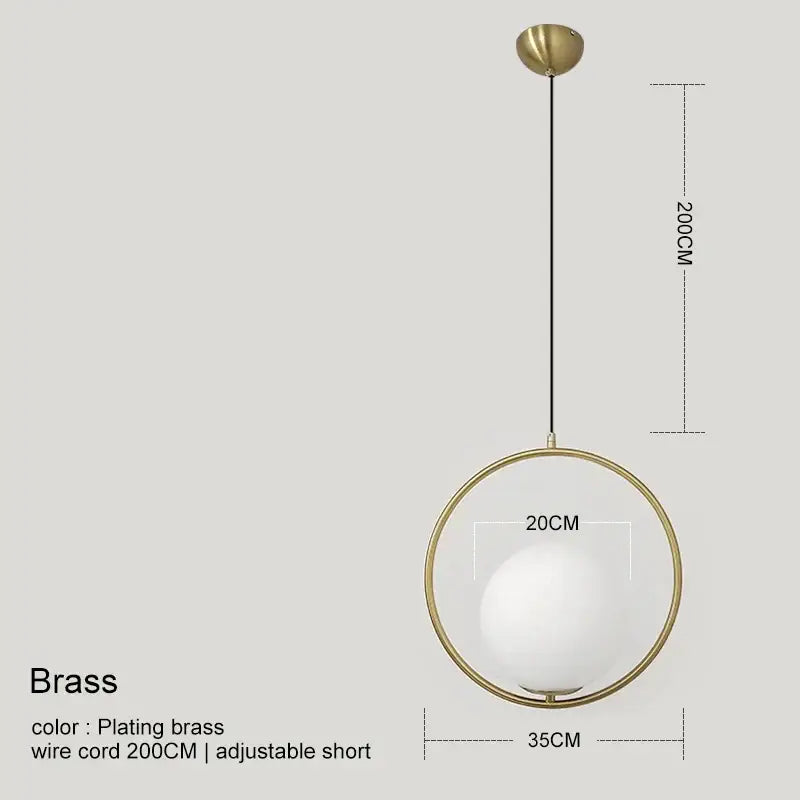 Modern gold glass ball pendant light dining room 3 light fixture