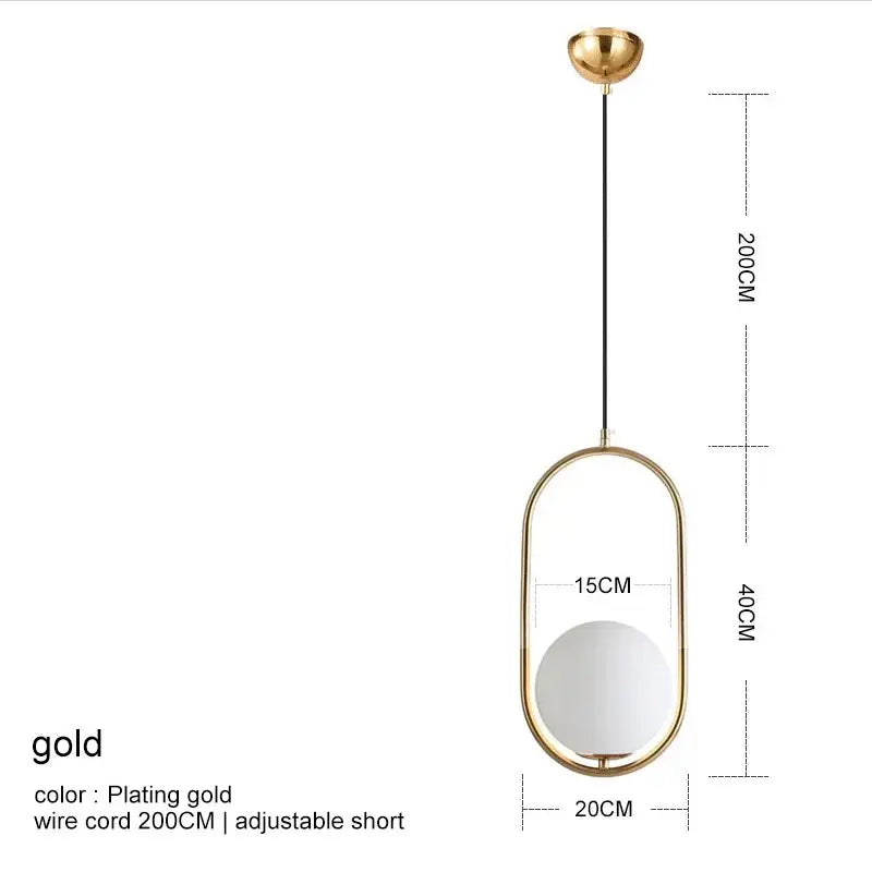 Modern gold glass ball pendant light dining room 3 light fixture