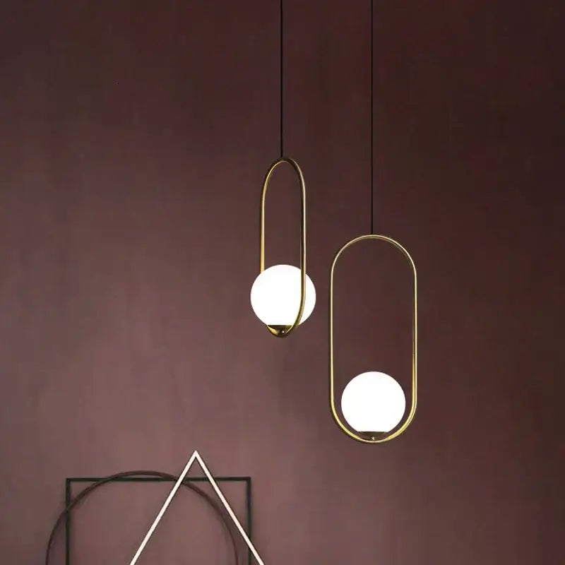 Modern gold glass ball pendant light dining room 3 light fixture