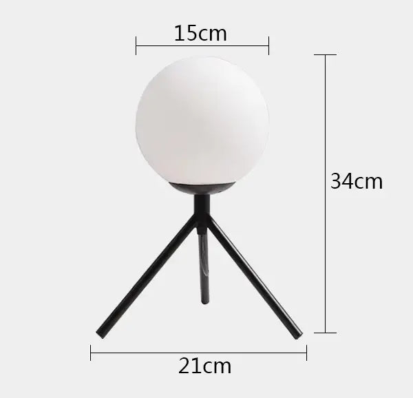 Modern gold glass ball table lamp bedroom frosted globe light