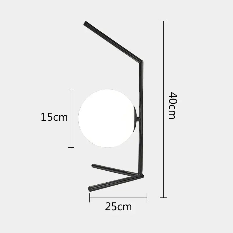 Modern gold glass ball table lamp bedroom frosted globe light