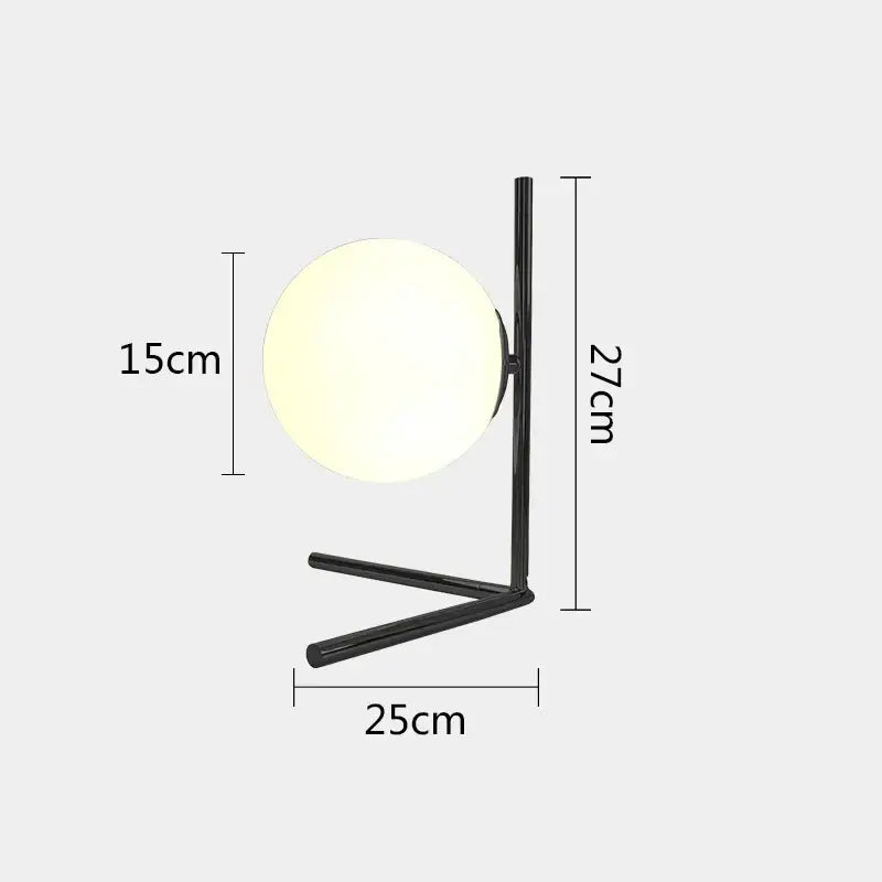 Modern gold glass ball table lamp bedroom frosted globe light